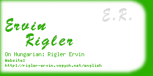 ervin rigler business card